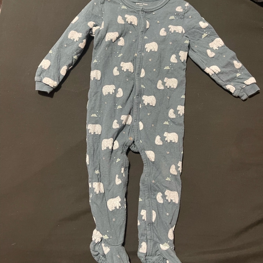 Petit Lem Polar Bear Print Kids Footie